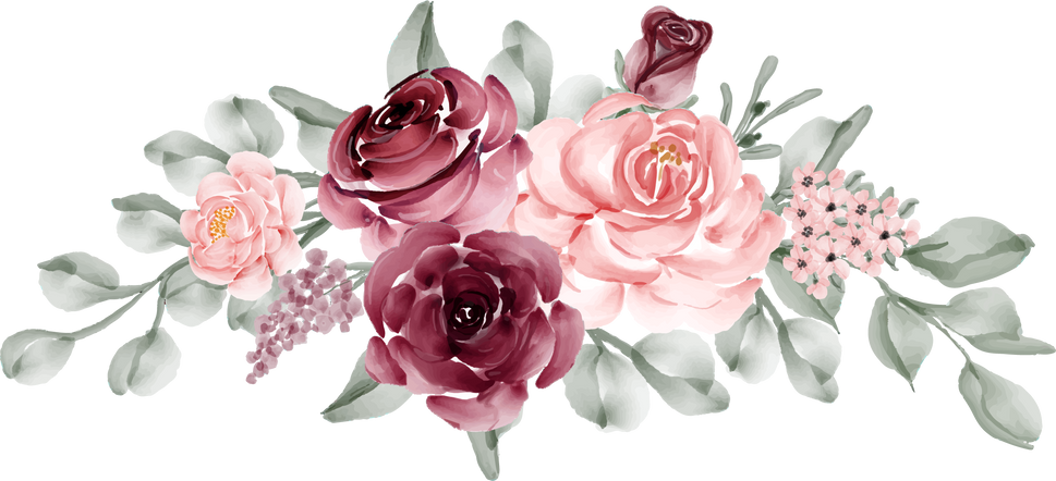 Flower Arrangement of Burgundy and Pink Rose