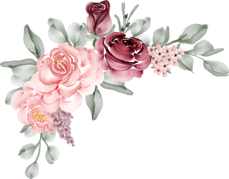 Flower Arrangement of Burgundy and Pink Rose